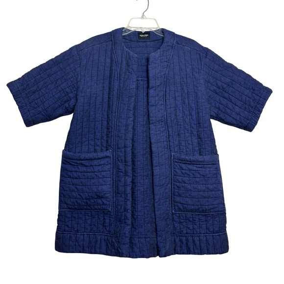 Rachel Comey Quilted Linen Jacket Coat Kimono Oversized Navy Blue 4 Quiet Luxury - Picture 1 of 16